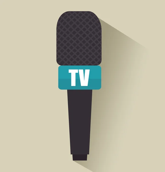 Micrófono TV noticias gráfico aislado — Vector de stock