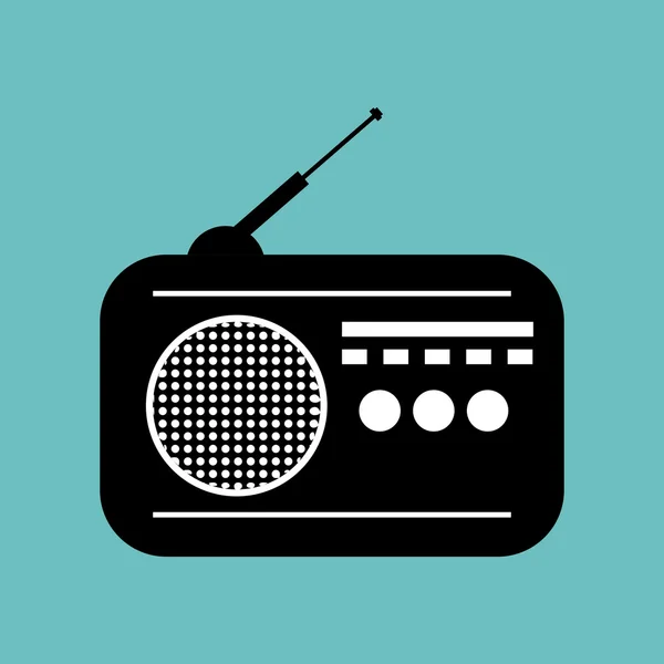Radio noticias negro icono gráfico — Vector de stock