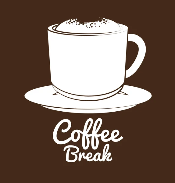 コーヒー カップ白とプレート — ストックベクタ