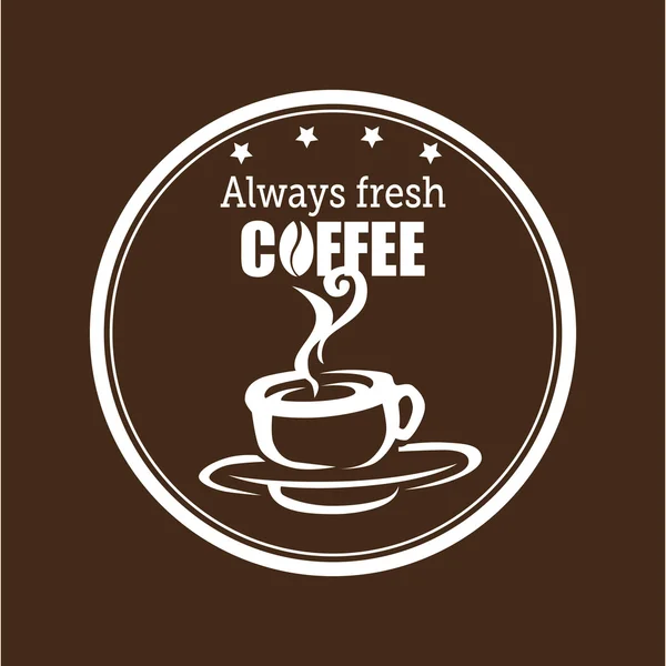 Grafica caffè sempre fresca — Vettoriale Stock