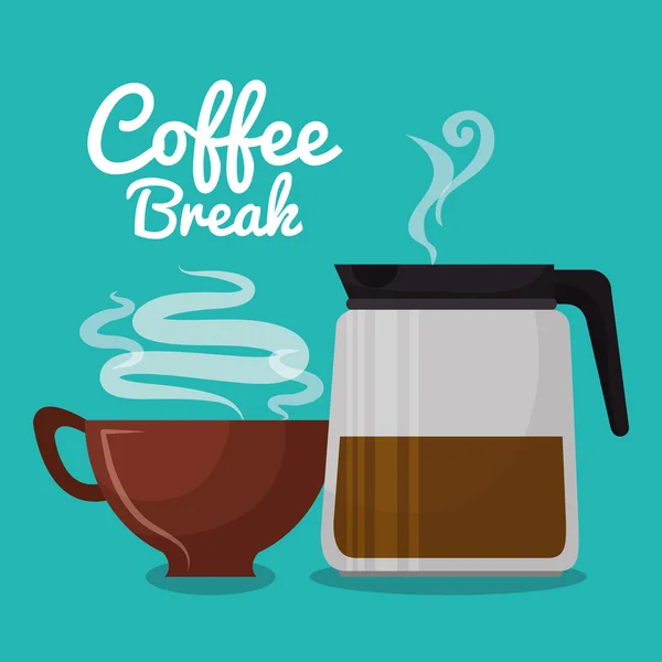 コーヒー メーカーのガラスとカップ ブラウン コーヒー グラフィック — ストックベクタ