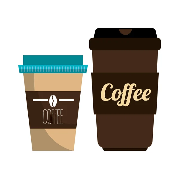 Kaffe plast bärbar behållare grafik — Stock vektor