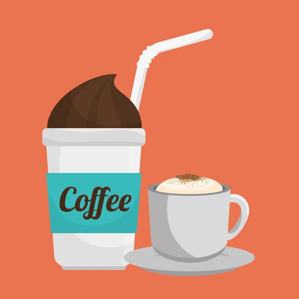 Dva šálek kávy čerstvý a svěží grafiku — Stockový vektor