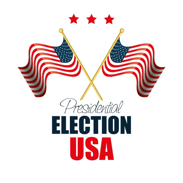 Два флага размахивая США графика выборов — стоковый вектор