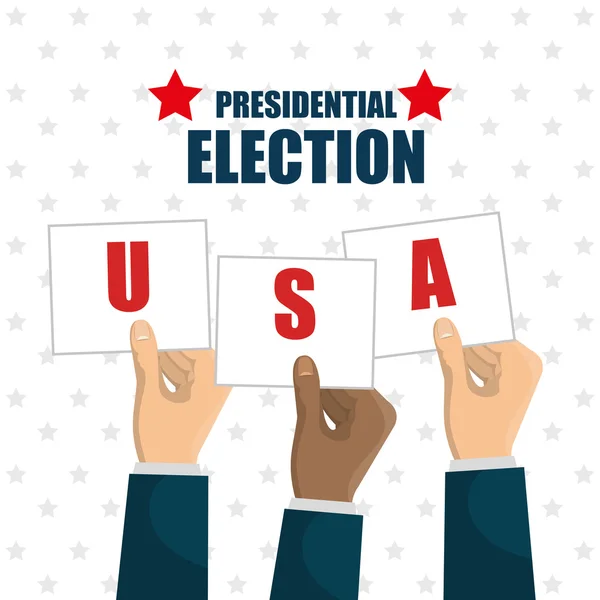 Mano levantó elección presidencial EE.UU. gráfico — Archivo Imágenes Vectoriales