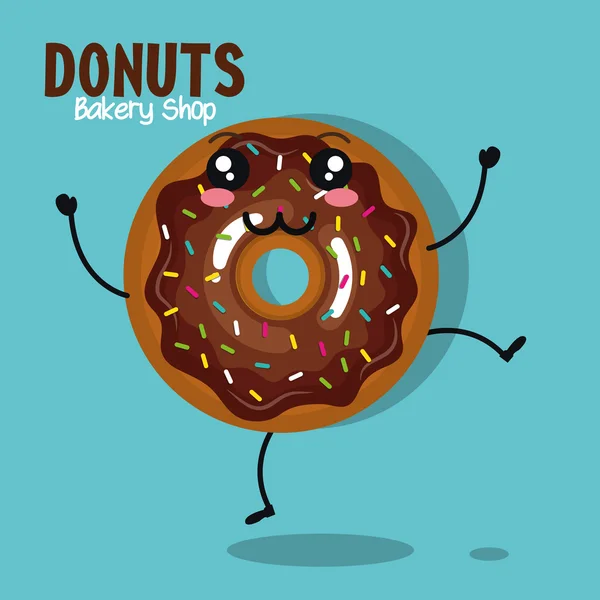 Icono donut crema chocolate gráfico — Vector de stock