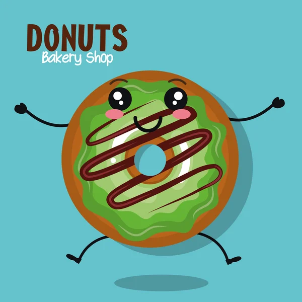 Donut sabroso dulce gráfico — Archivo Imágenes Vectoriales