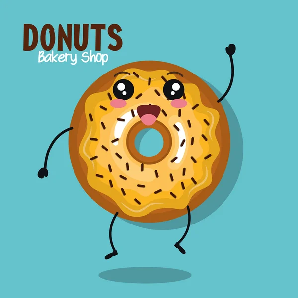 Donut sabroso dulce gráfico — Vector de stock