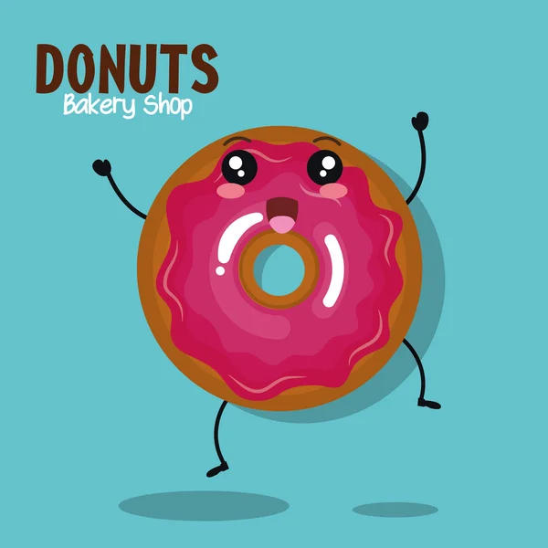 Icon donut icing pink graphic — Stock Vector