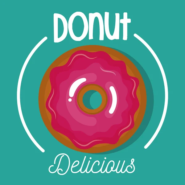 Ícone donut vitrificado rosa gráfico —  Vetores de Stock