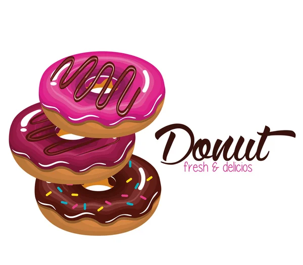 Donut savoureux graphique doux — Image vectorielle