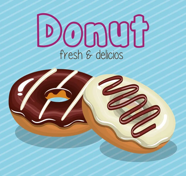 Donut savoureux graphique doux — Image vectorielle