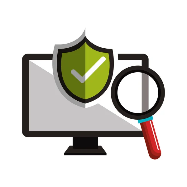 Diseño de búsqueda de marca de verificación monitor — Archivo Imágenes Vectoriales