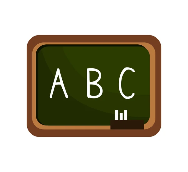 Cartoon board chalkboard alphabet isolated — Stock Vector