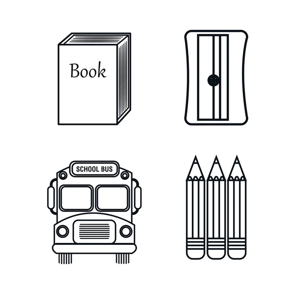 Set elements school design graphic — Stock Vector