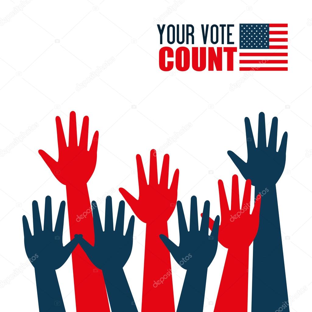 hands raised up election presidential graphic