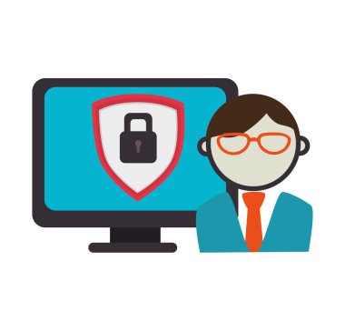 avatar kalkan güvenlik teknoloji simgesi grpahic izole