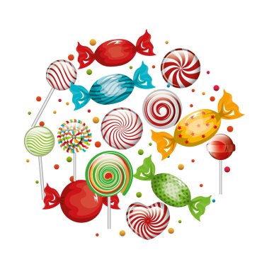 koleksiyon şekerler lolipop tasarım grafik