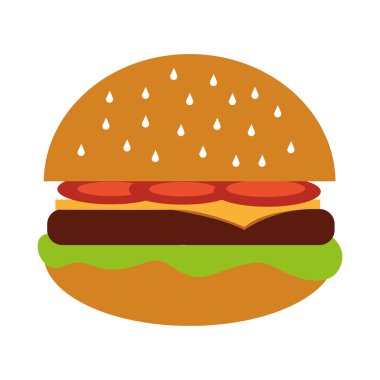 Lezzetli hamburger fast food ikonu