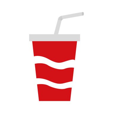 soda içecek cam saman ile
