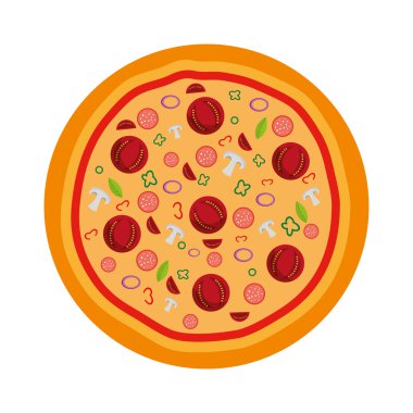 Lezzetli pizza fast food ikonu