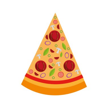 Lezzetli pizza fast food ikonu