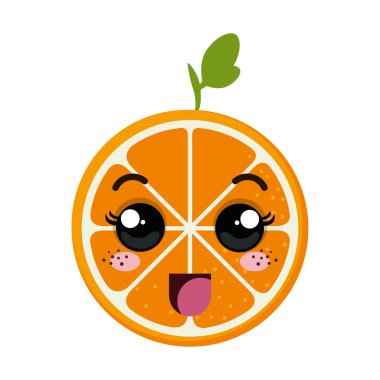 Turuncu kawaii çizgi film
