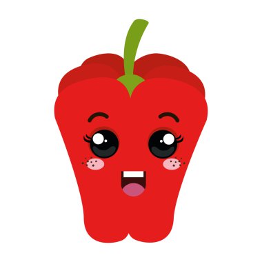 kırmızı biber kawaii çizgi film