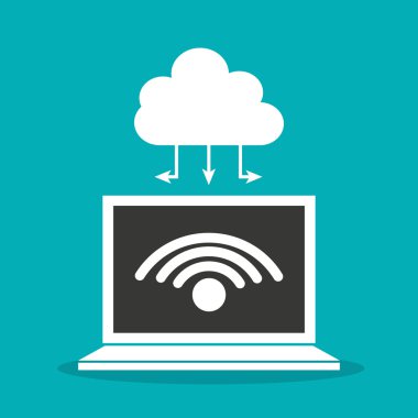 büyük veri merkezi düz simgeler