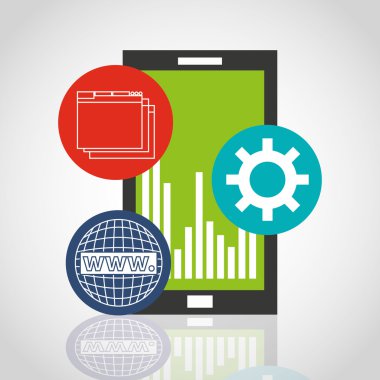 büyük veri merkezi düz simgeler