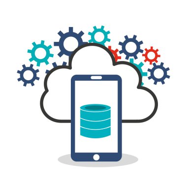 büyük veri merkezi düz simgeler