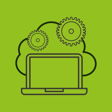 büyük veri merkezi düz simgeler