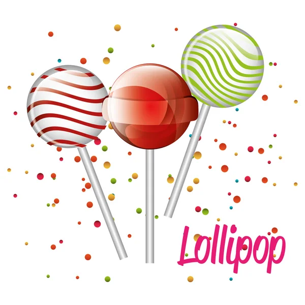 Three lollipop graphic — Stock Vector