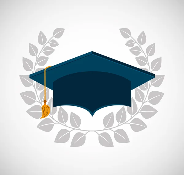 Graduation school emblem icon — Stock Vector