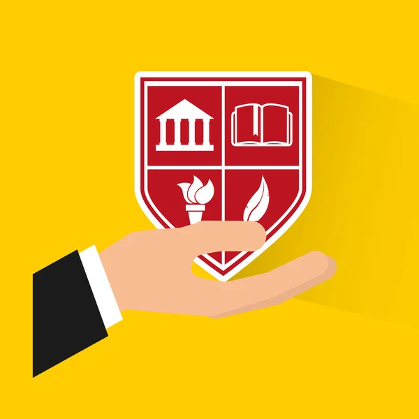 Ícone de educação emblema da universidade — Vetor de Stock