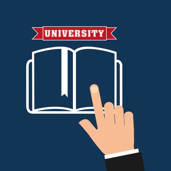 Icono de la educación emblema universitario — Vector de stock