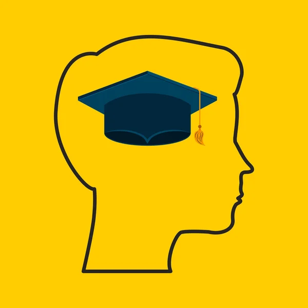 University student graduation emblem — Stock Vector