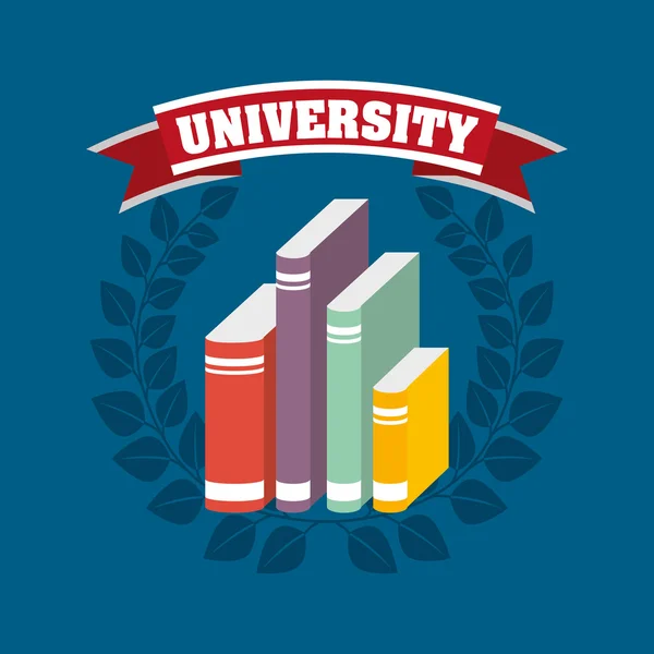 Icono de la educación emblema universitario — Vector de stock