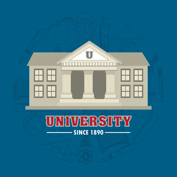 Icono de la educación emblema universitario — Vector de stock