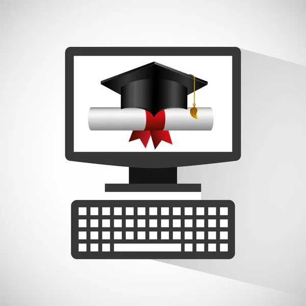 Graduation school emblem icon — Stock Vector