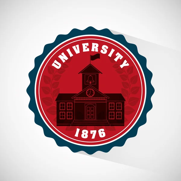 Emblema universitario icona dell'educazione — Vettoriale Stock