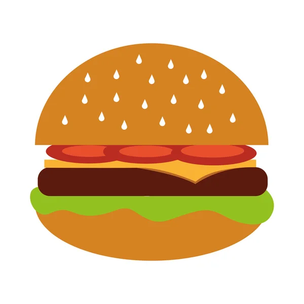 Finom hamburger gyorsétterem ikon — Stock Vector