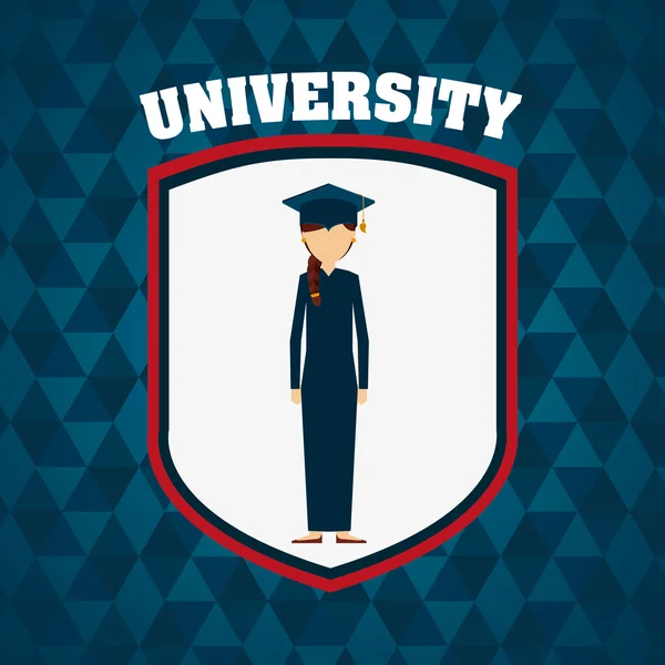 Emblema de graduación de estudiante universitario — Archivo Imágenes Vectoriales