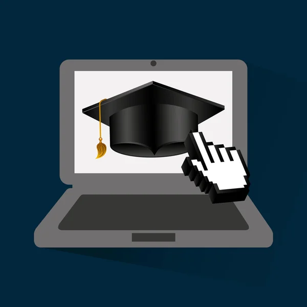 Icône de l'emblème de l'école de graduation — Image vectorielle