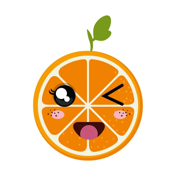 สีส้ม kawaii การ์ตูน — ภาพเวกเตอร์สต็อก
