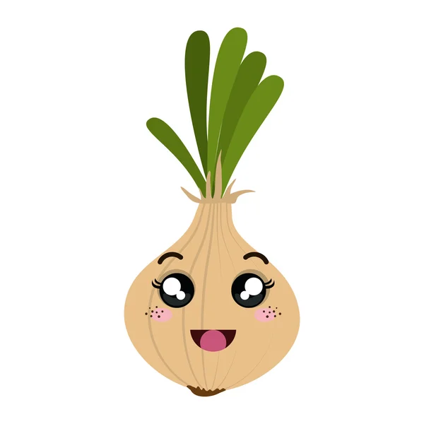 หัวหอม ผัก คาวาย การ์ตูน — ภาพเวกเตอร์สต็อก