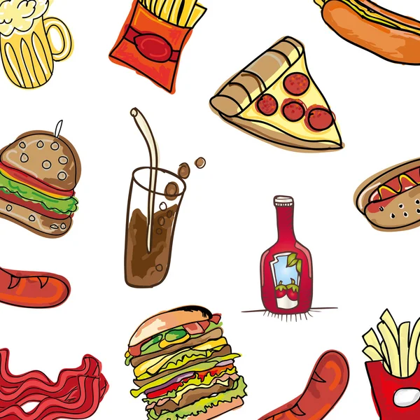Fast Food Hintergrund — Stockvektor