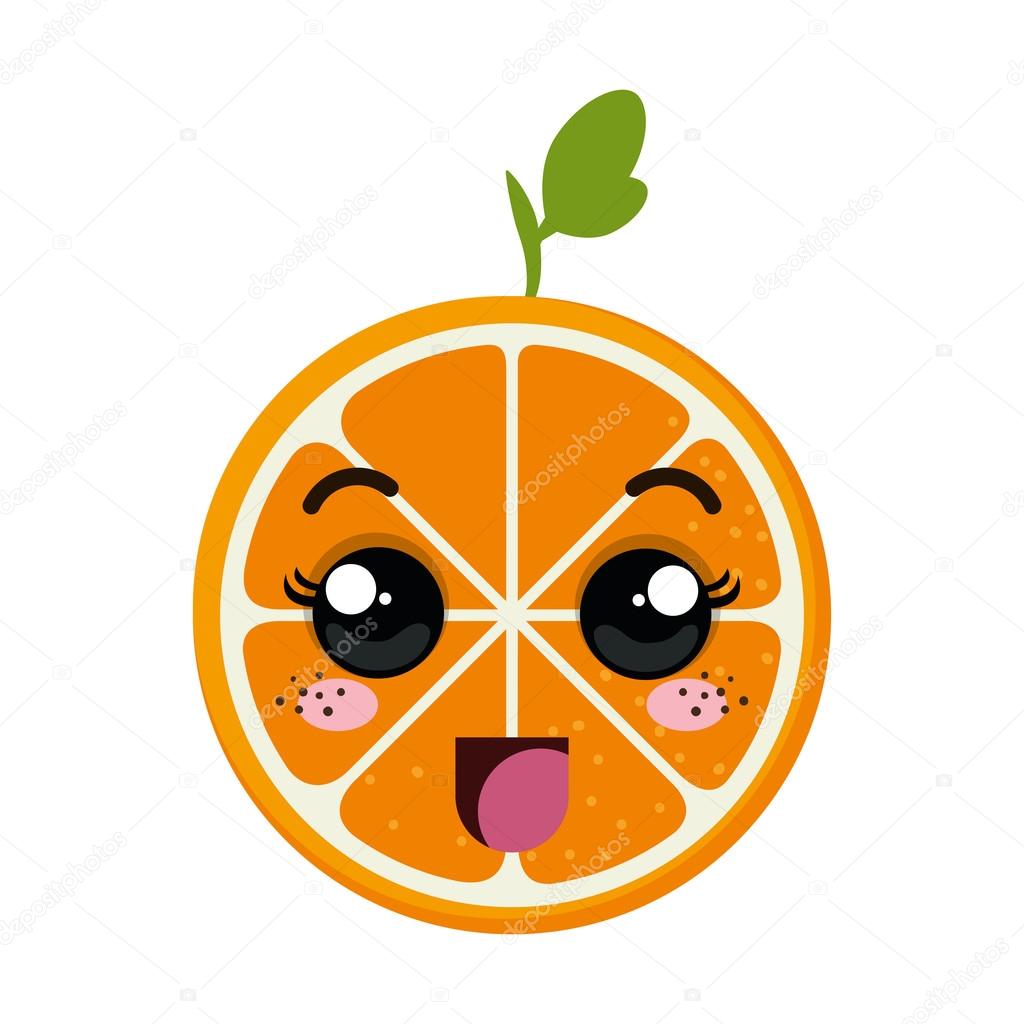 orange kawaii cartoon