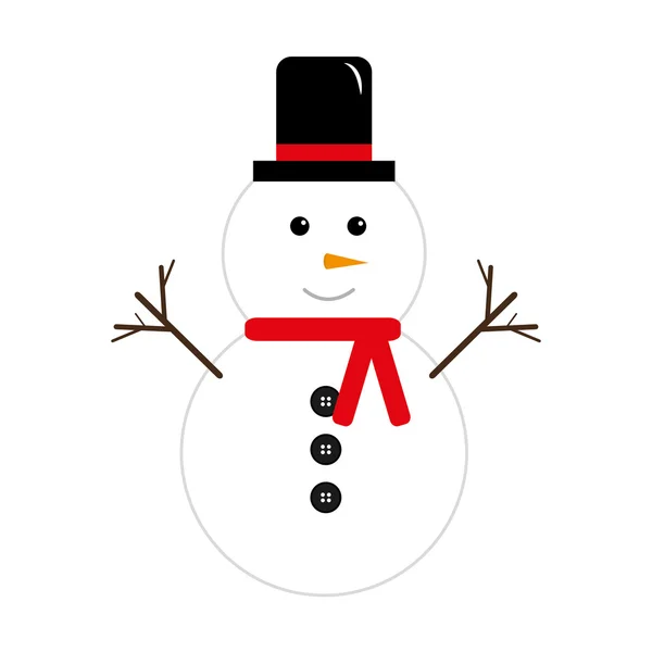 Merry christmas snowman karakter pictogram — Stockvector