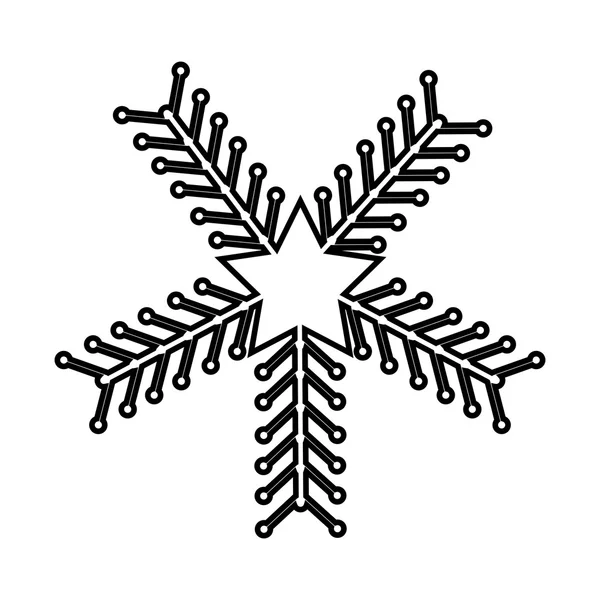 Boże Narodzenie snowflake ikona na białym tle — Wektor stockowy